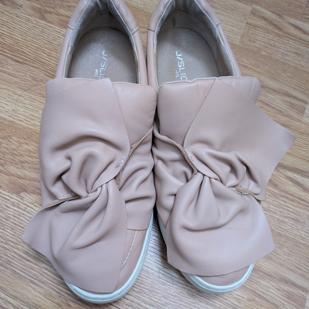 JSLIDES Footwear | Women's Loafers / Size: 8 / Pale Pink & White